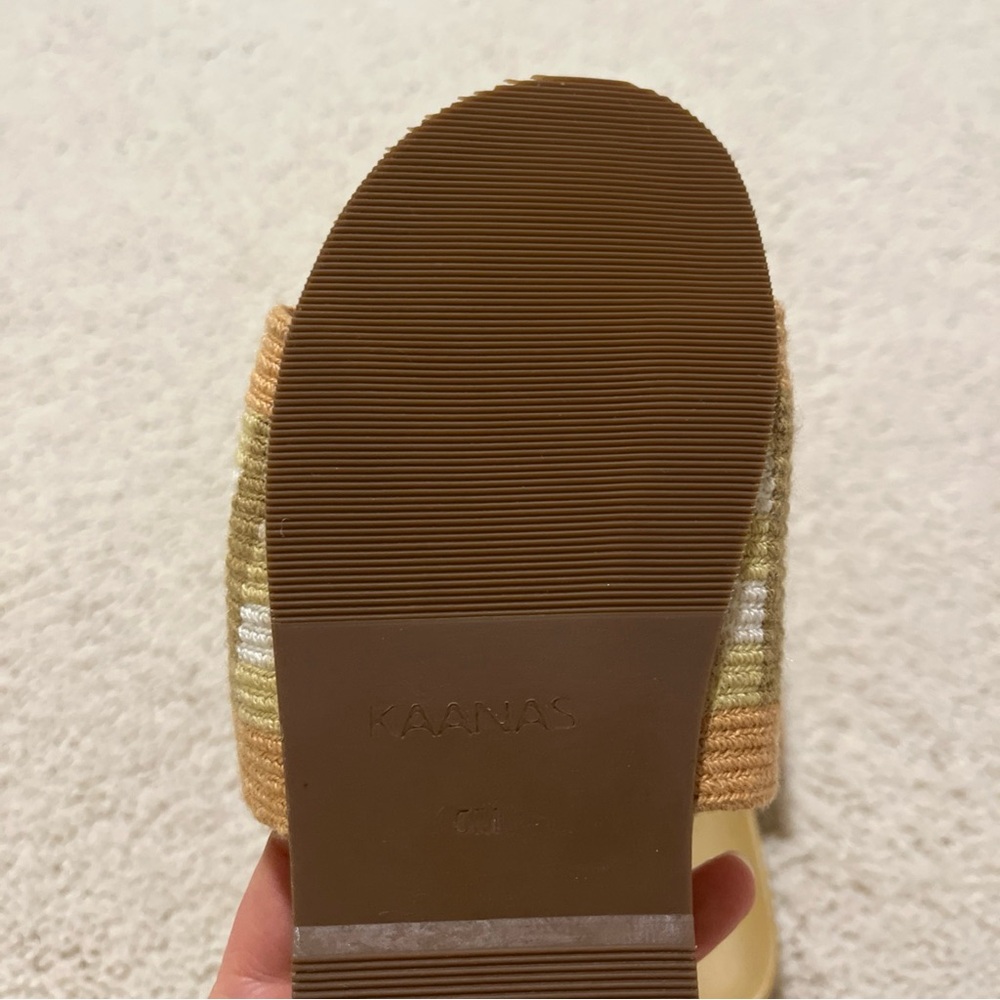 Madewell Kaanas Striped Tan‎ and Cream Slides Slip Ons Comfy Sandals - Picture 5 of 9